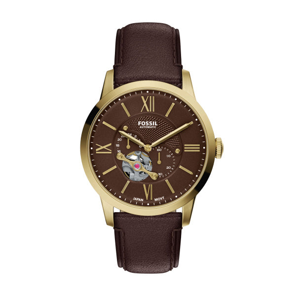 Montre homme Fossil Townsman ME3286 – cadran marron bracelet cuir marron – vue de face