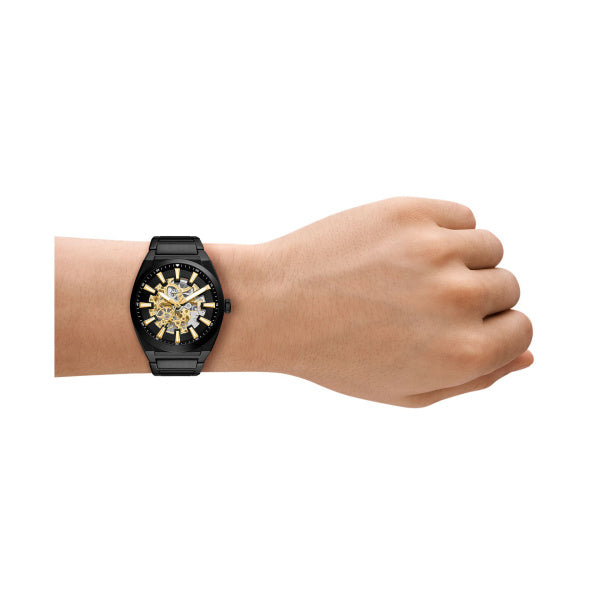 Montre homme Fossil Everett ME3289 – cadran noir bracelet acier noir – vue 5