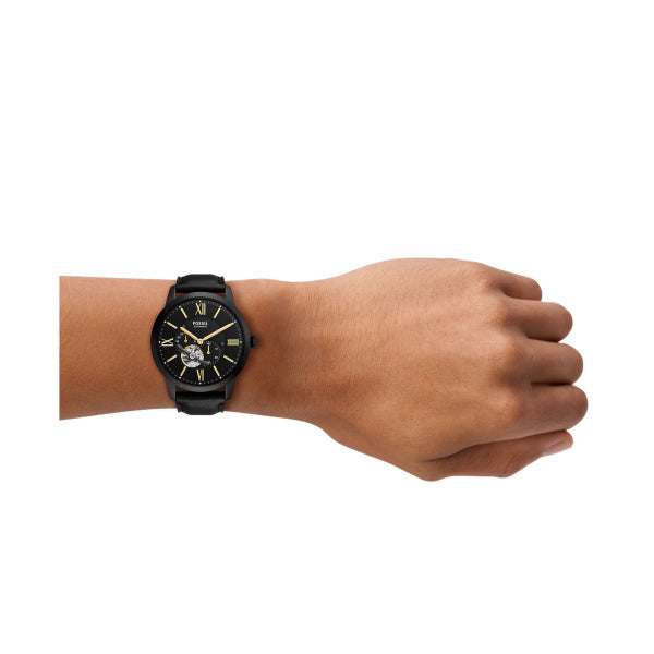 Montre homme Fossil Townsman ME3290 – cadran noir bracelet cuir noir – vue 5
