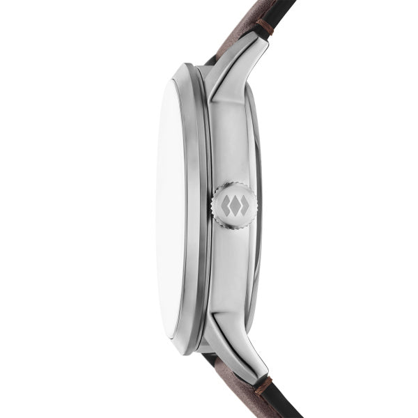 Montre homme Fossil Townsman ME3291 – cadran bleu bracelet cuir marron – vue 3