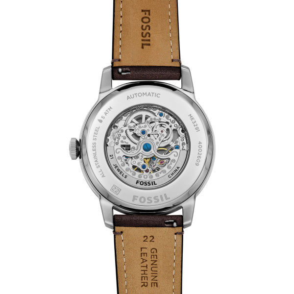 Montre homme Fossil Townsman ME3291 – cadran bleu bracelet cuir marron – vue 4
