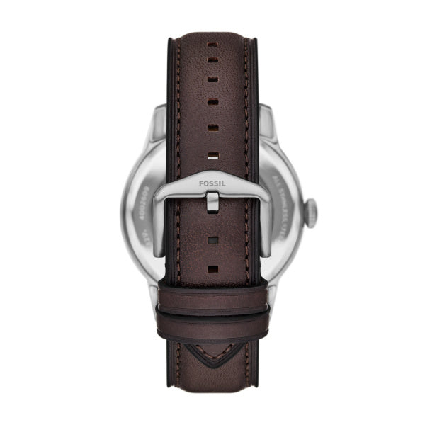 Montre homme Fossil Townsman ME3291 – cadran bleu bracelet cuir marron – vue 2