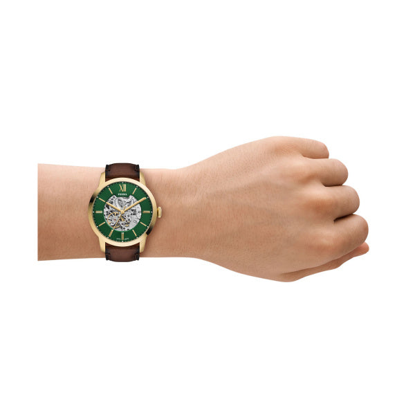 Montre homme Fossil Townsman ME3292 – cadran vert bracelet cuir marron – vue 5