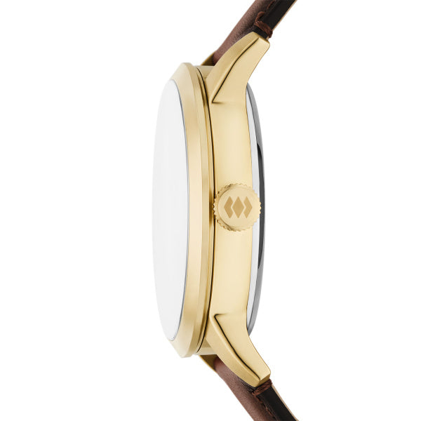 Montre homme Fossil Townsman ME3292 – cadran vert bracelet cuir marron – vue 3