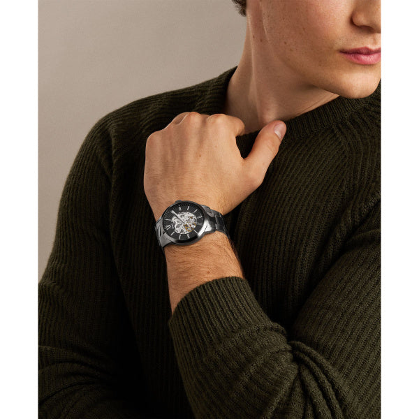 Montre homme Fossil Townsman ME3294 – cadran noir bracelet acier anthracite – vue 5