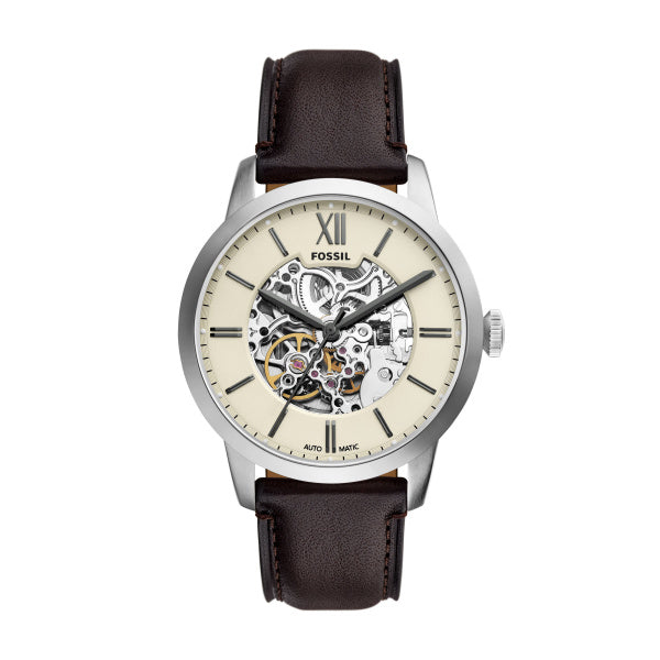 Montre homme Fossil Townsman ME3299 – cadran crème bracelet cuir marron – vue de face