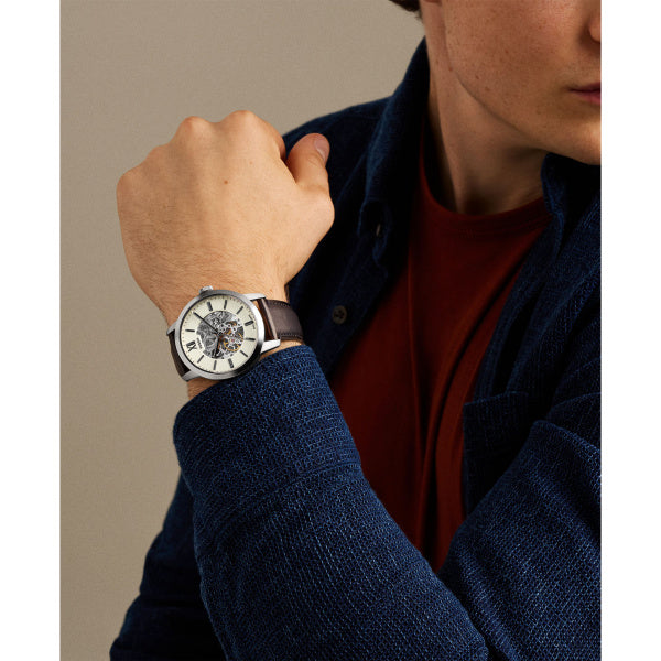 Montre homme Fossil Townsman ME3299 – cadran crème bracelet cuir marron – vue 5