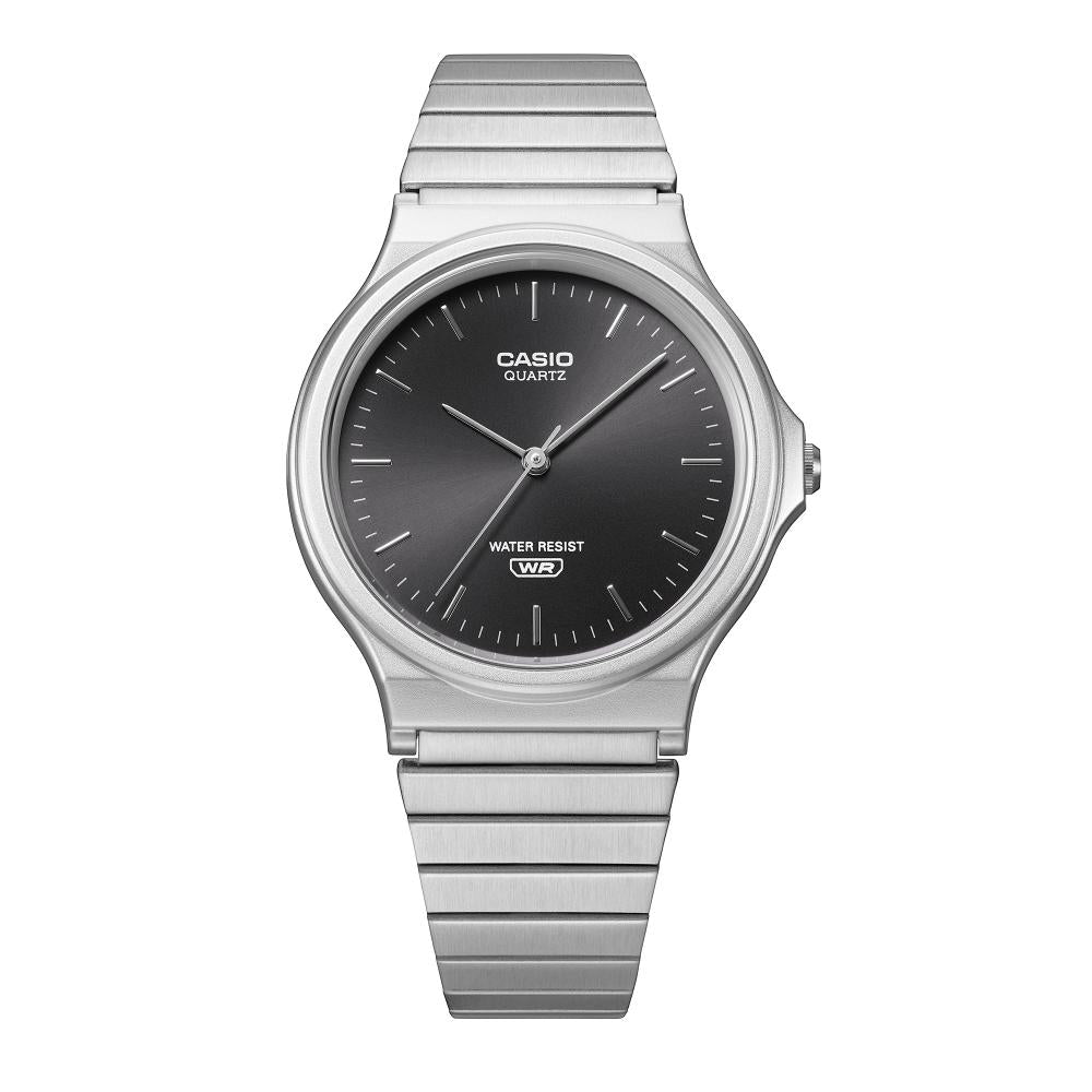 Collection Timeless - MQ-24DA-1AEF - Montre Casio – boîtier compact, cadran noir soleillé à index en relief, bracelet en acier inoxydable – vue 3