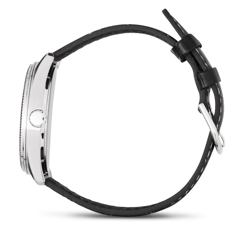 Collection Timeless - MTP-1302PL-7BVEF - Montre Casio – boîtier argenté à placage ionique, cadran clair avec date, bracelet en cuir véritable – vue 3