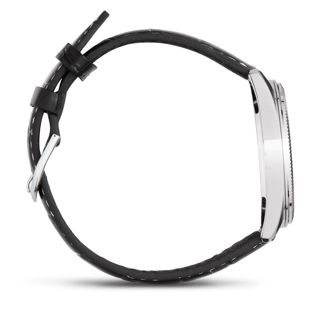 Collection Timeless - MTP-1302PL-7BVEF - Montre Casio – boîtier argenté à placage ionique, cadran clair avec date, bracelet en cuir véritable – vue 4