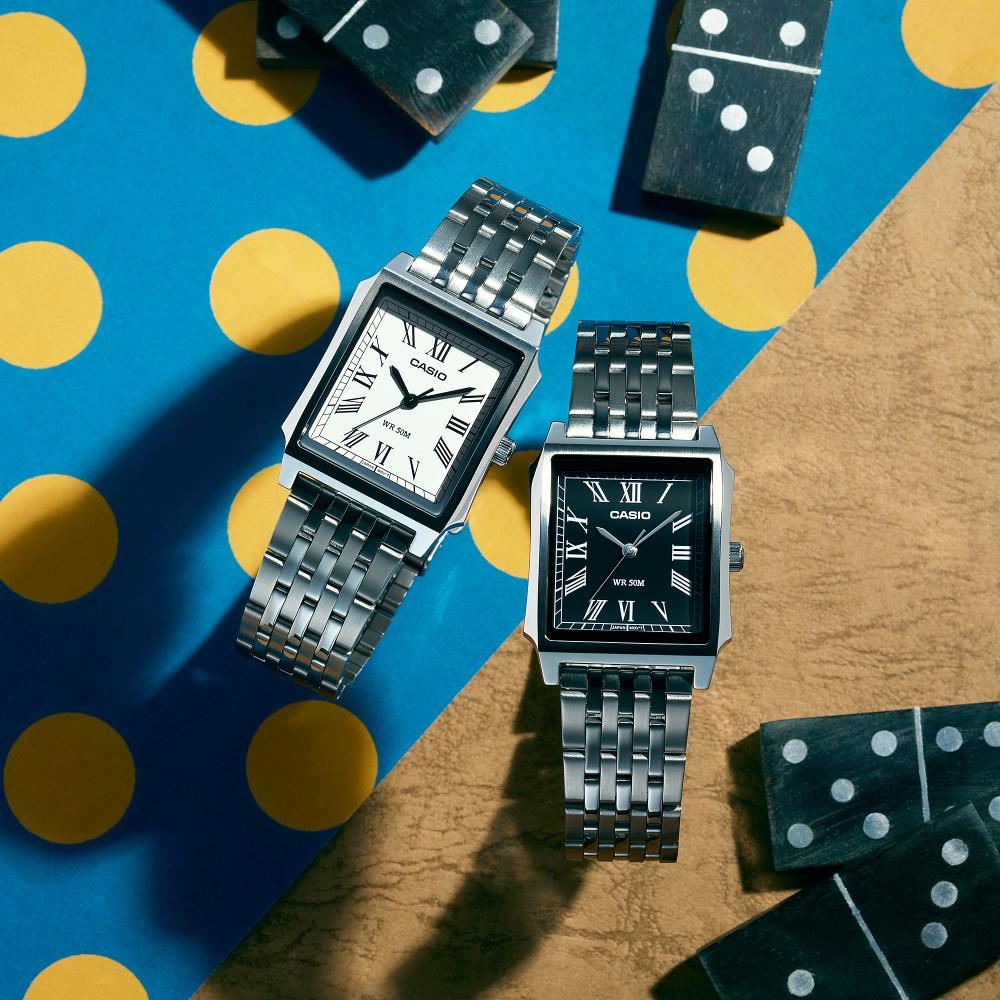 Collection Timeless - MTP-B190D-7BVEF - Montre Casio – boîtier en acier inoxydable argenté, bracelet en acier inoxydable argenté – vue 3