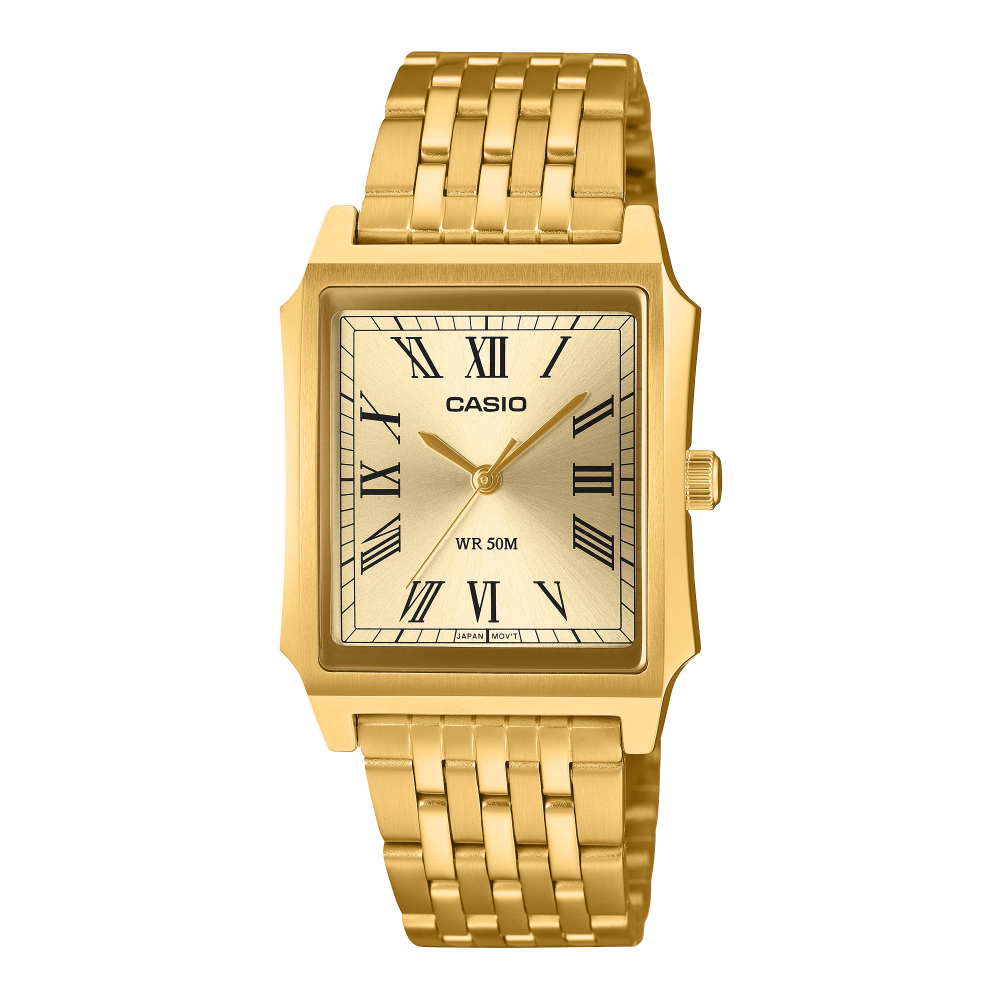 Collection Timeless - MTP-B190G-9BVEF - Montre Casio – boîtier et bracelet en acier à placage ionique or – vue de face