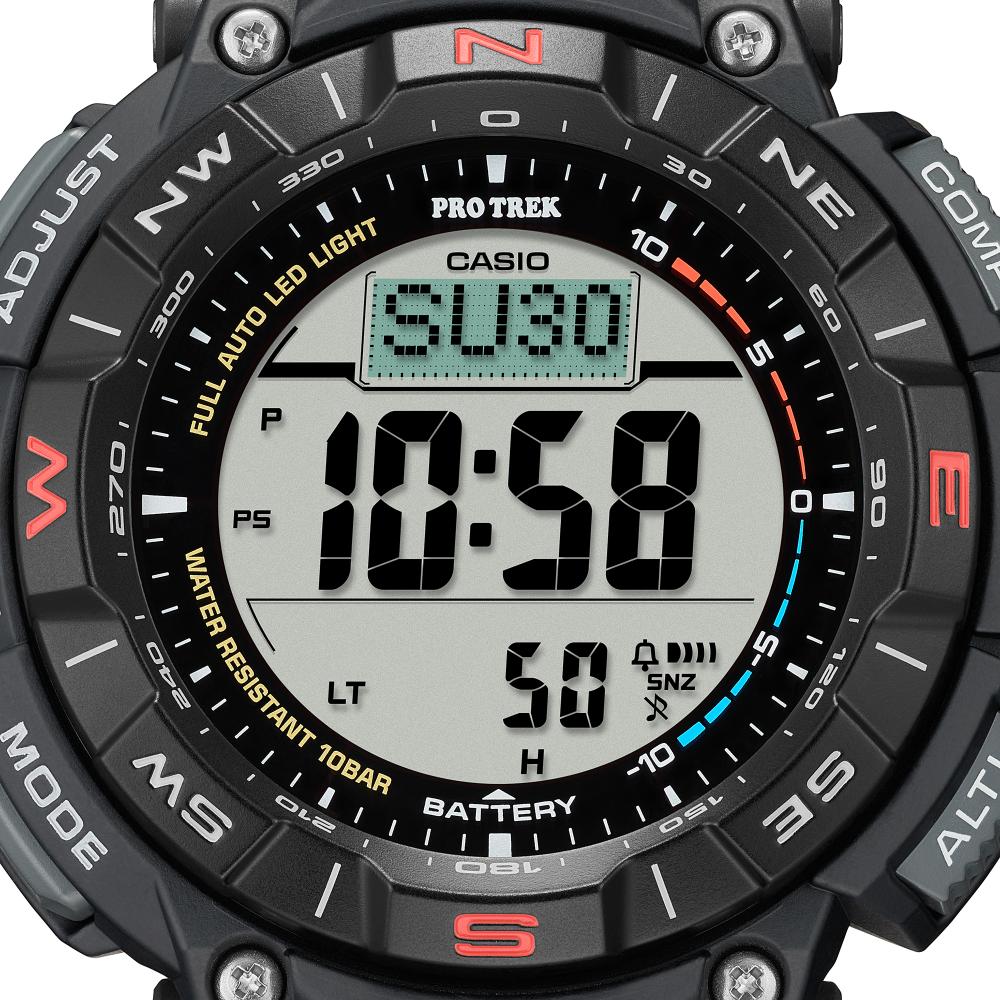 Collection Pro Trek - PRG-340-1ER - Montre Casio – boîtier en résine bio noire avec lunette rotative, bracelet en uréthane noir, affichage numérique – vue 4
