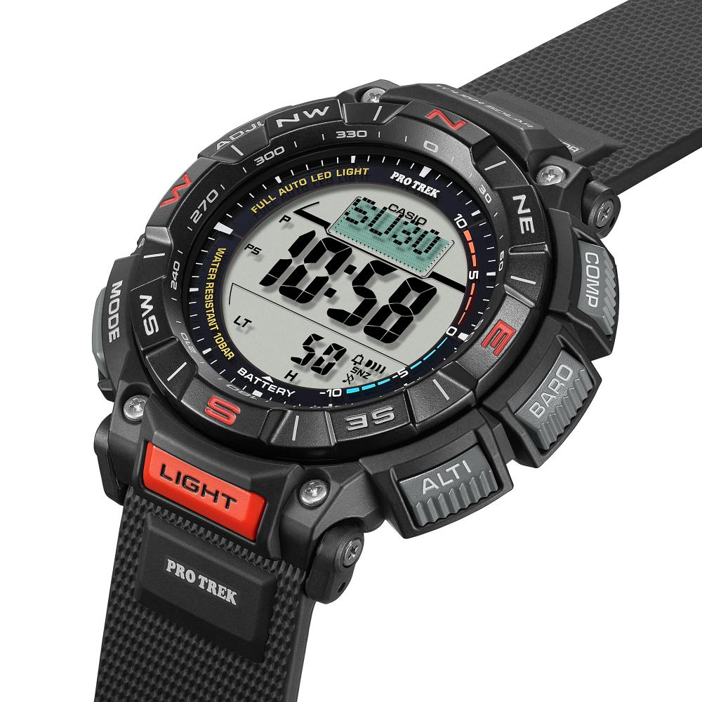 Collection Pro Trek - PRG-340-1ER - Montre Casio – boîtier en résine bio noire avec lunette rotative, bracelet en uréthane noir, affichage numérique – vue 3