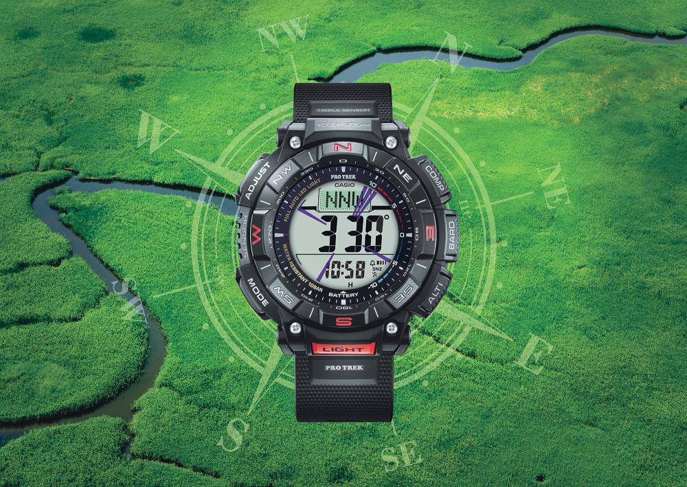 Collection Pro Trek - PRG-340-1ER - Montre Casio – boîtier en résine bio noire avec lunette rotative, bracelet en uréthane noir, affichage numérique – vue 2