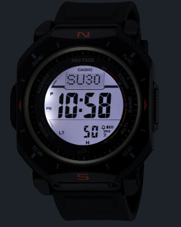 Collection Pro Trek - PRG-69-1ER - Montre Casio – boîtier angulaire en résine bio noire, bracelet en résine bio noire, affichage numérique – vue 8