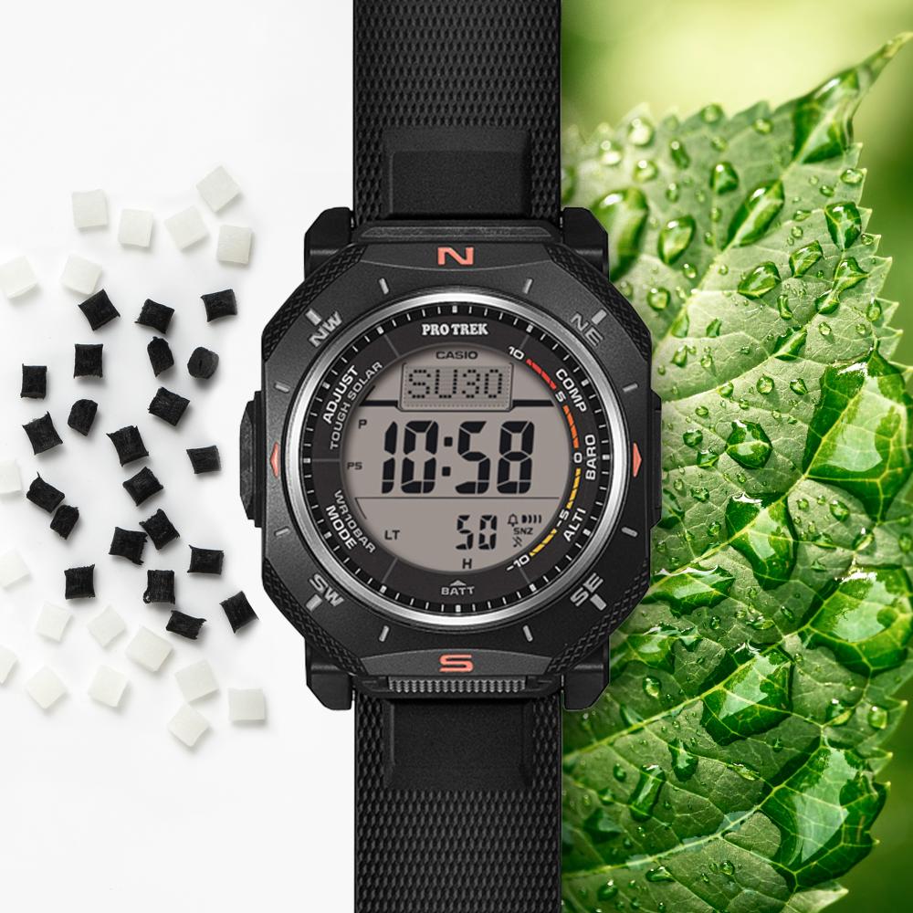 Collection Pro Trek - PRG-69-1ER - Montre Casio – boîtier angulaire en résine bio noire, bracelet en résine bio noire, affichage numérique – vue 7