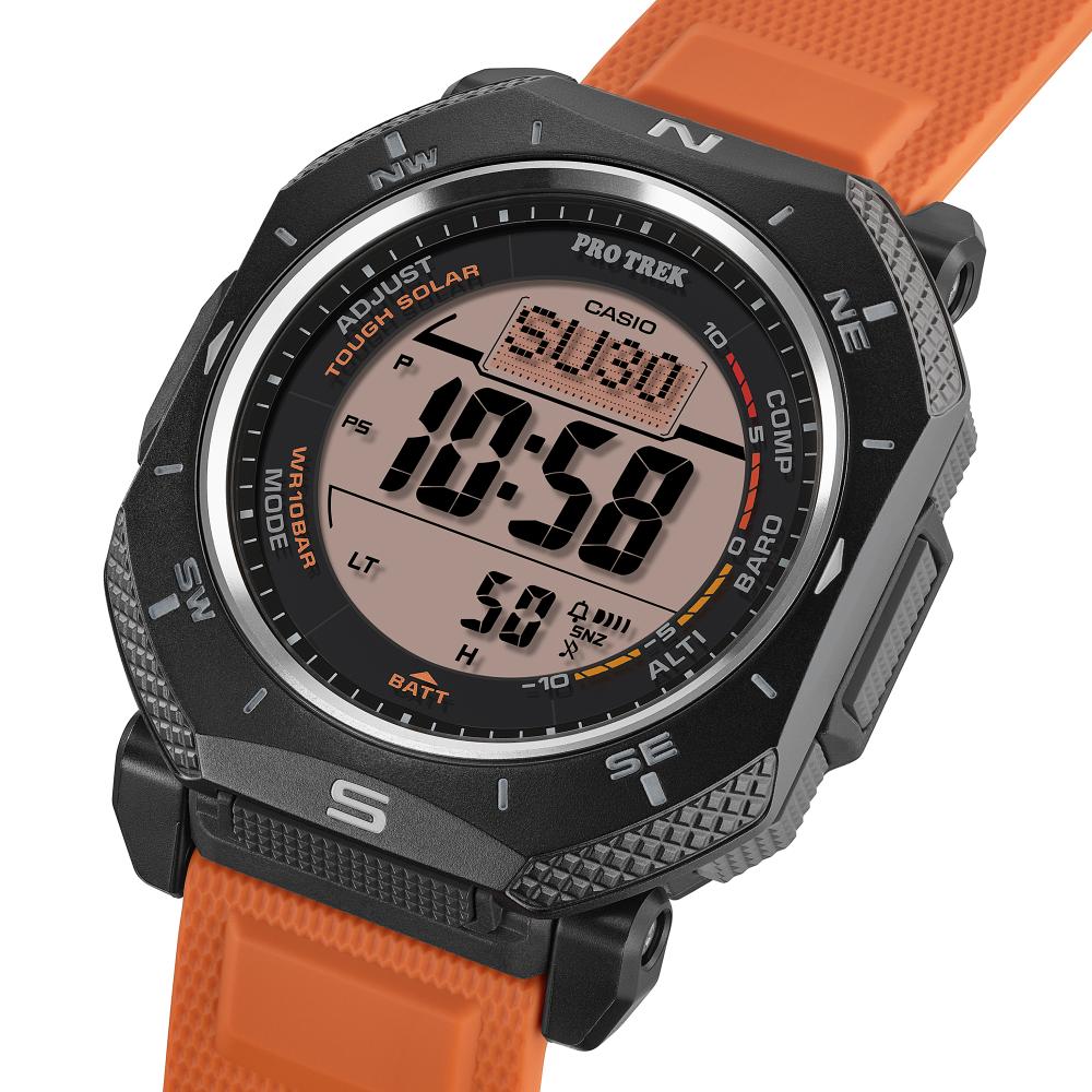 Collection Pro Trek - PRG-69-4ER - Montre Casio – boîtier angulaire en résine bio rouge, bracelet en résine bio rouge, affichage numérique – vue 6