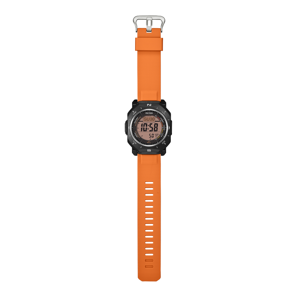 Collection Pro Trek - PRG-69-4ER - Montre Casio – boîtier angulaire en résine bio rouge, bracelet en résine bio rouge, affichage numérique – vue 3