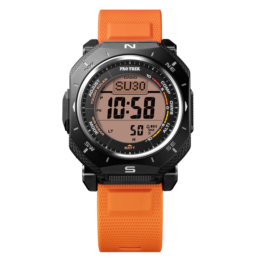 Collection Pro Trek - PRG-69-4ER - Montre Casio – boîtier angulaire en résine bio rouge, bracelet en résine bio rouge, affichage numérique – vue 5