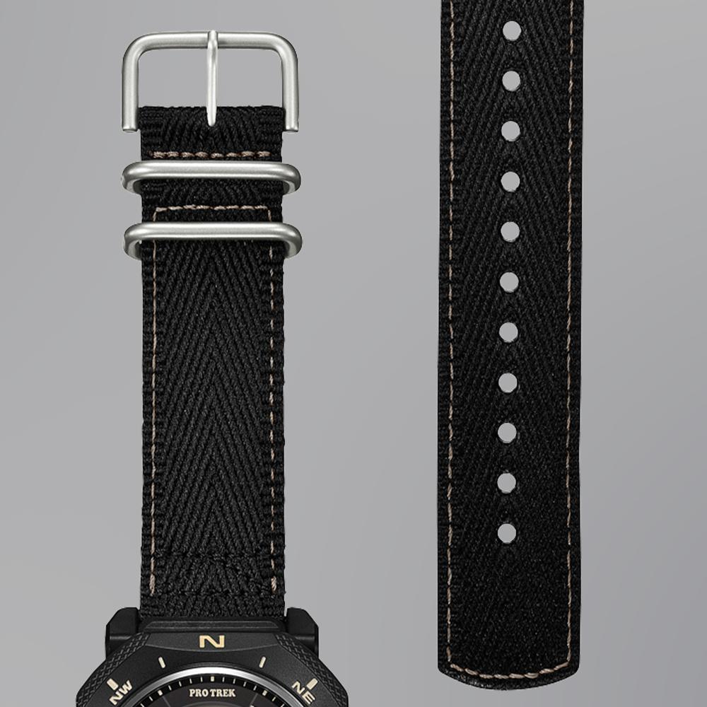 Collection Pro Trek - PRG-69B-1ER - Montre Casio – boîtier angulaire en résine bio noire, bracelet en tissu noir, affichage numérique – vue 5