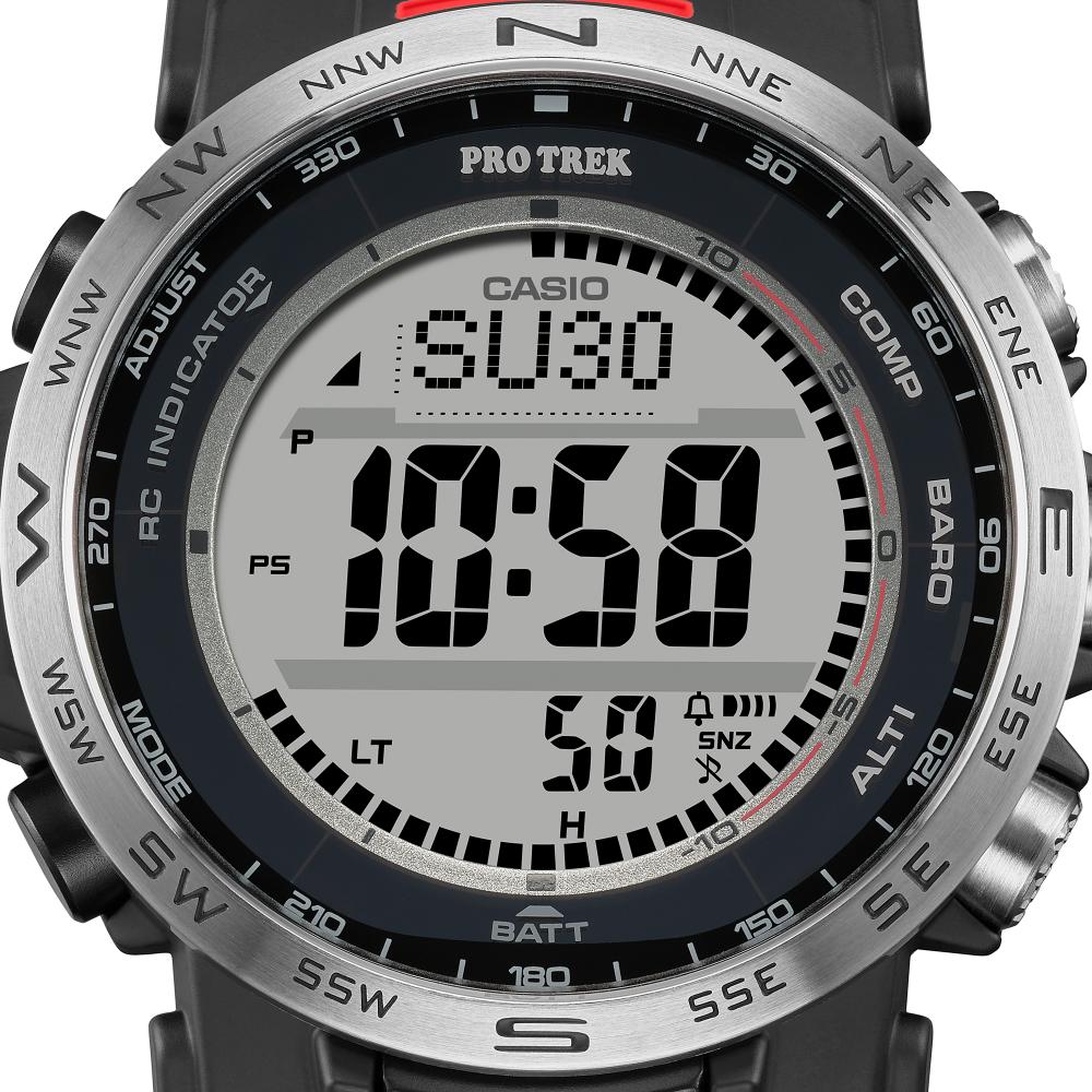 Collection Pro Trek - PRW-35-1AER - Montre Casio – boîtier en résine bio noire et acier, bracelet en uréthane noir à fentes, affichage numérique – vue 4