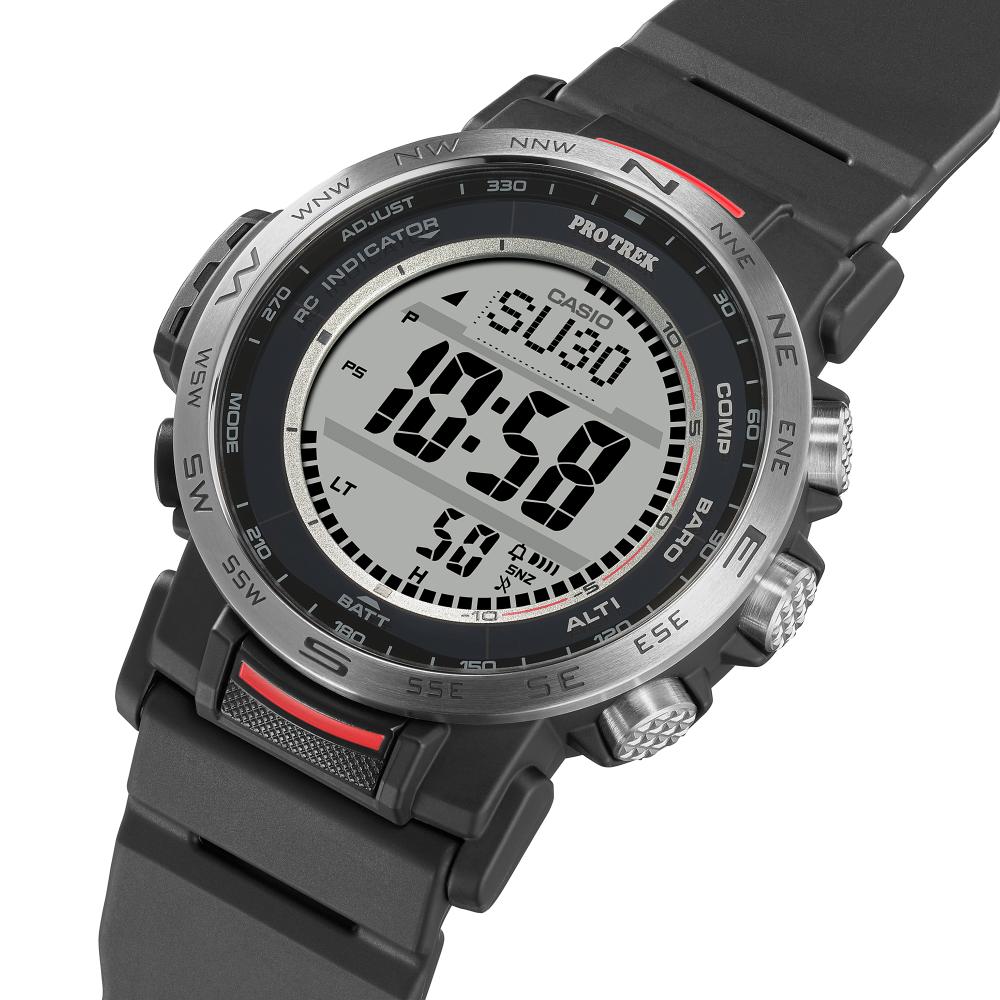 Collection Pro Trek - PRW-35-1AER - Montre Casio – boîtier en résine bio noire et acier, bracelet en uréthane noir à fentes, affichage numérique – vue 6