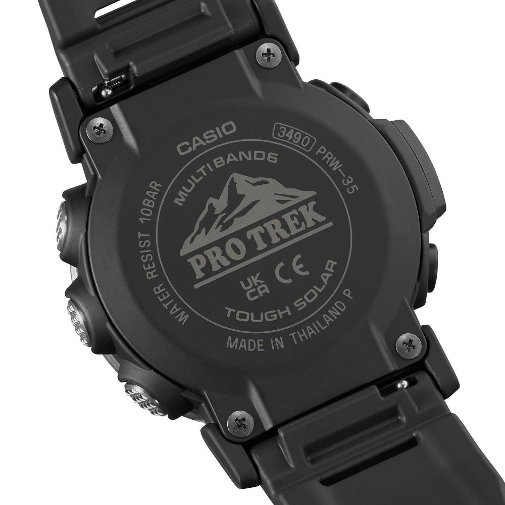 Collection Pro Trek - PRW-35-1AER - Montre Casio – boîtier en résine bio noire et acier, bracelet en uréthane noir à fentes, affichage numérique – vue 7