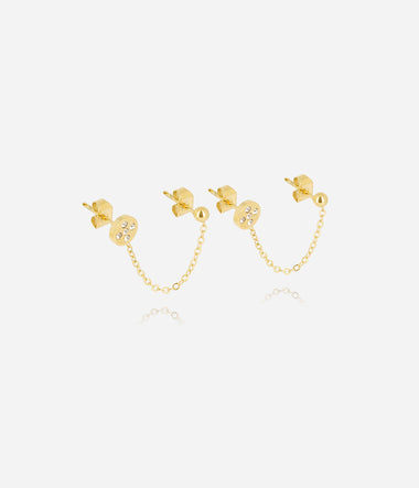Chaindrops - Golden Steel - Earrings - Zag Bijoux