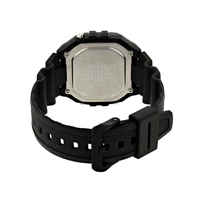 Collection Timeless - W-218H-1AVEF - Montre Casio – boîtier numérique en résine noire, bracelet en résine noire – vue 3