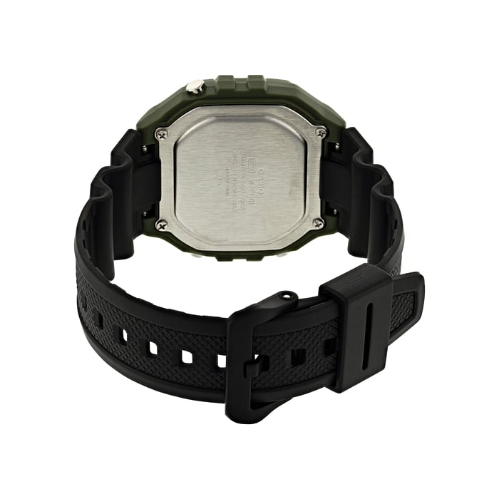 Collection Timeless - W-218H-3AVEF - Montre Casio – boîtier numérique en résine verte, bracelet en résine verte – vue 3
