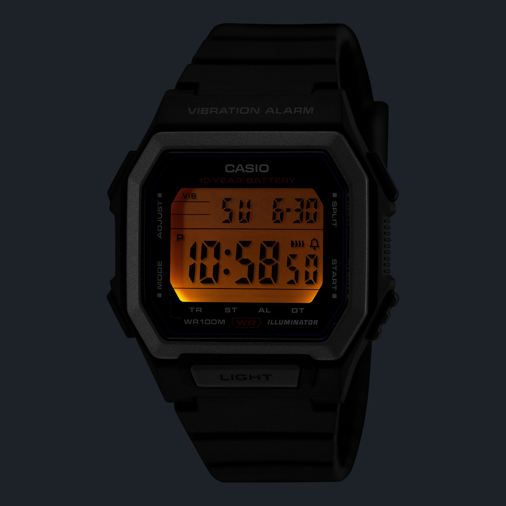 Collection Timeless - W-738H-3AVEF - Montre Casio – boîtier numérique carré en résine verte, bracelet en résine verte – vue 5