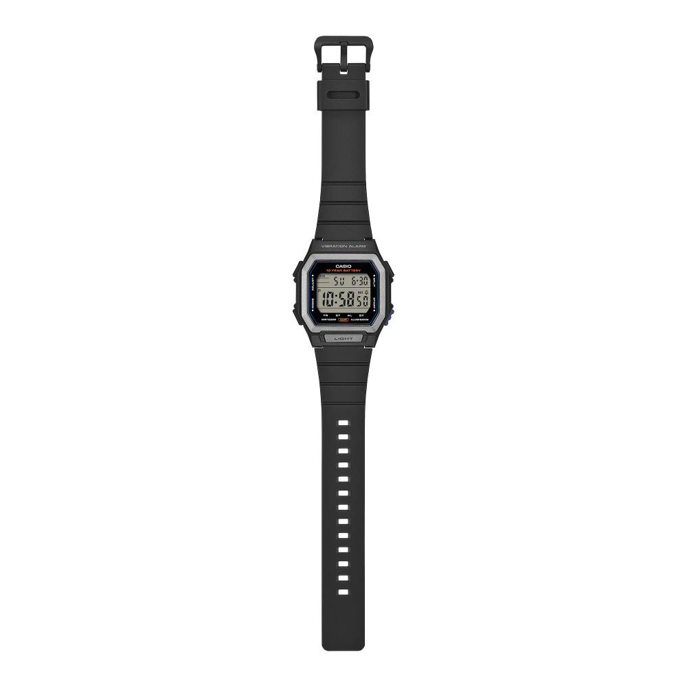 Collection Timeless - W-738H-1AVEF - Montre Casio – boîtier carré en résine noire à grand écran, bracelet en résine noir – vue 4