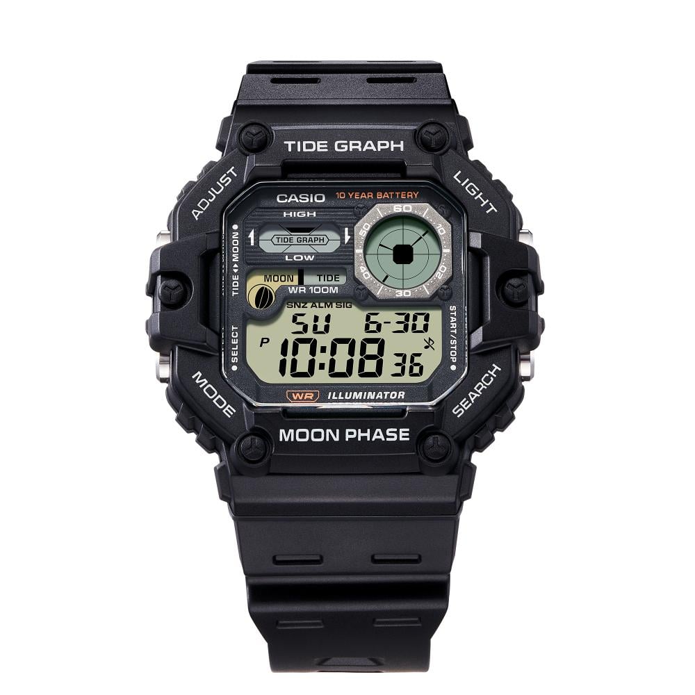 Collection Timeless - WS-1700H-1AVEF - Montre Casio – montre numérique, grand boîtier en résine noir à façade multi-fenêtres, bracelet en résine noir – vue 3