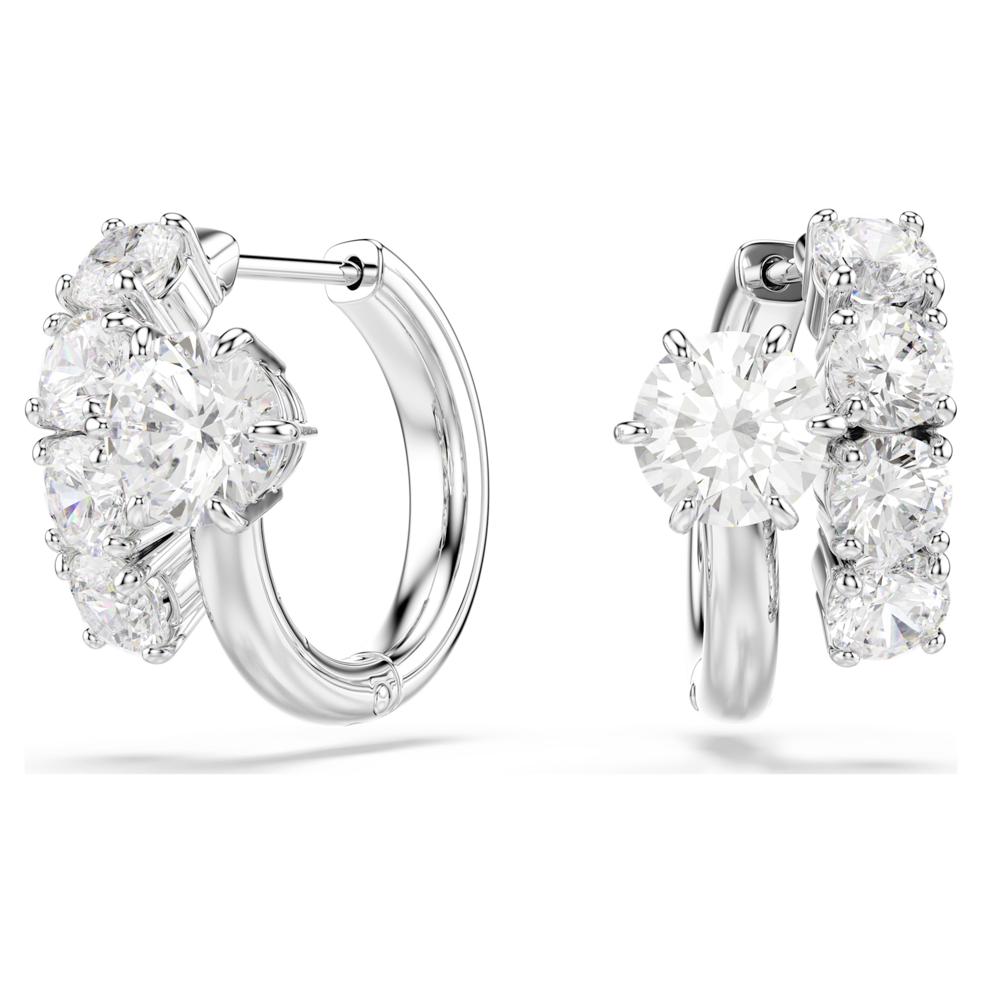 Boucles d'oreilles Swarovski - Matrix Crash - Blanc & Argenté