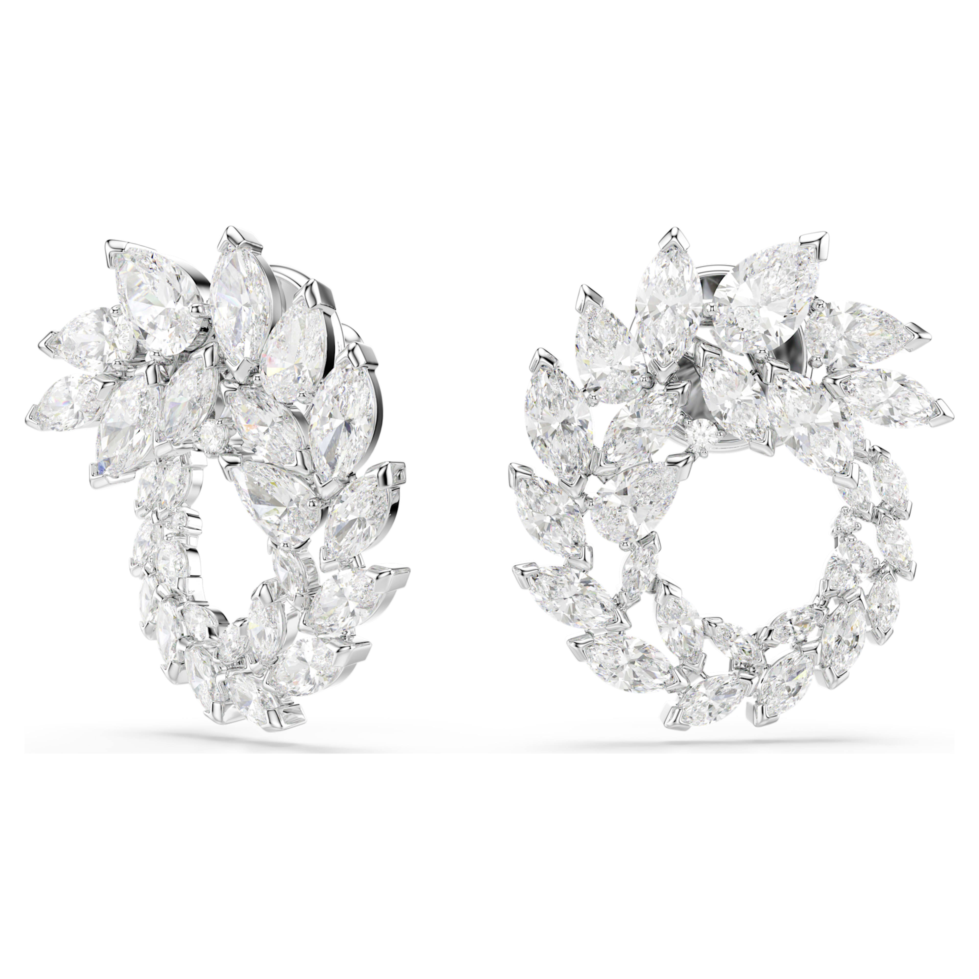 Swarovski øreringe - Mesmera Glam - Små kreoler - hvid & sølv visning 5