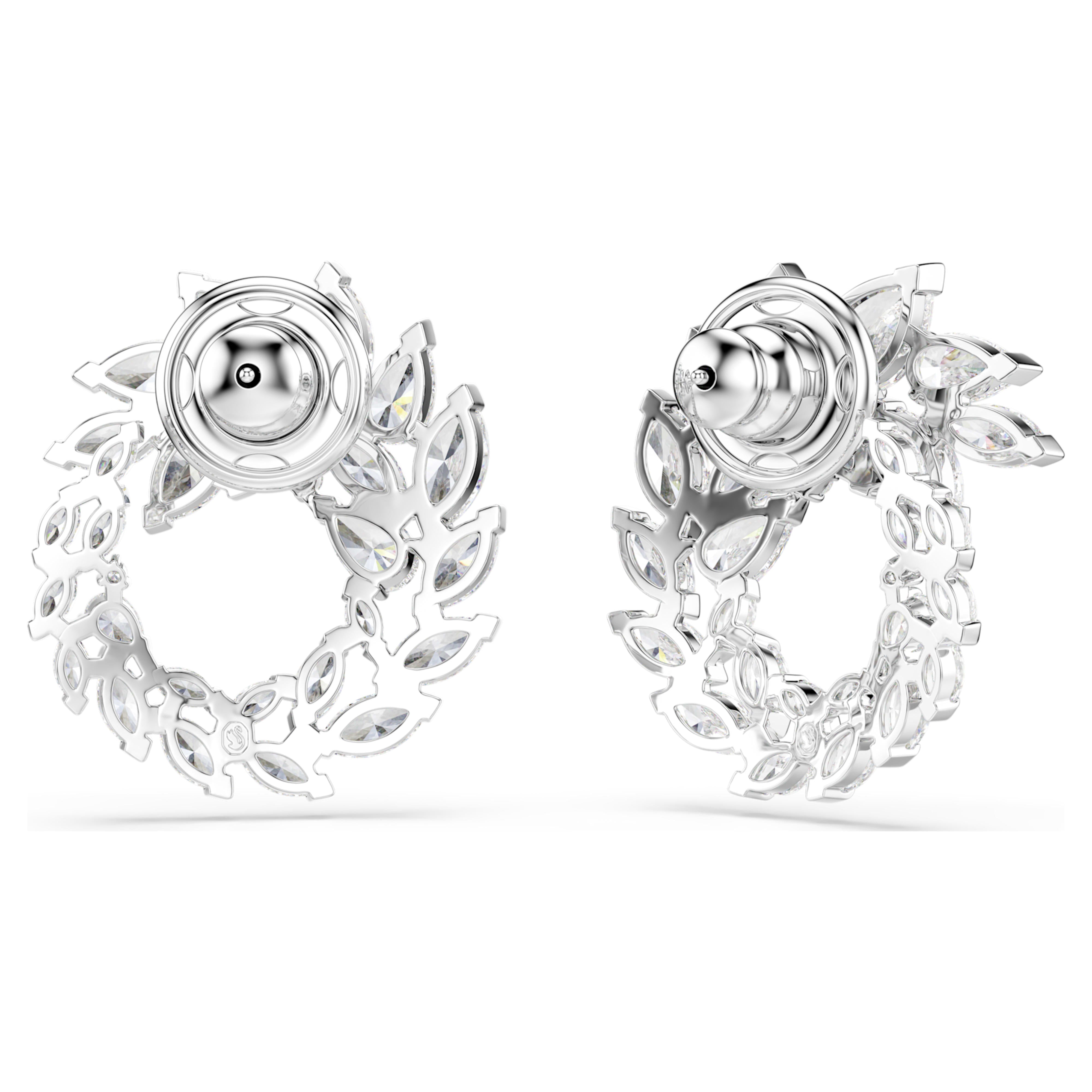 Swarovski øreringe - Mesmera Glam - Små kreoler - hvid & sølv visning 4