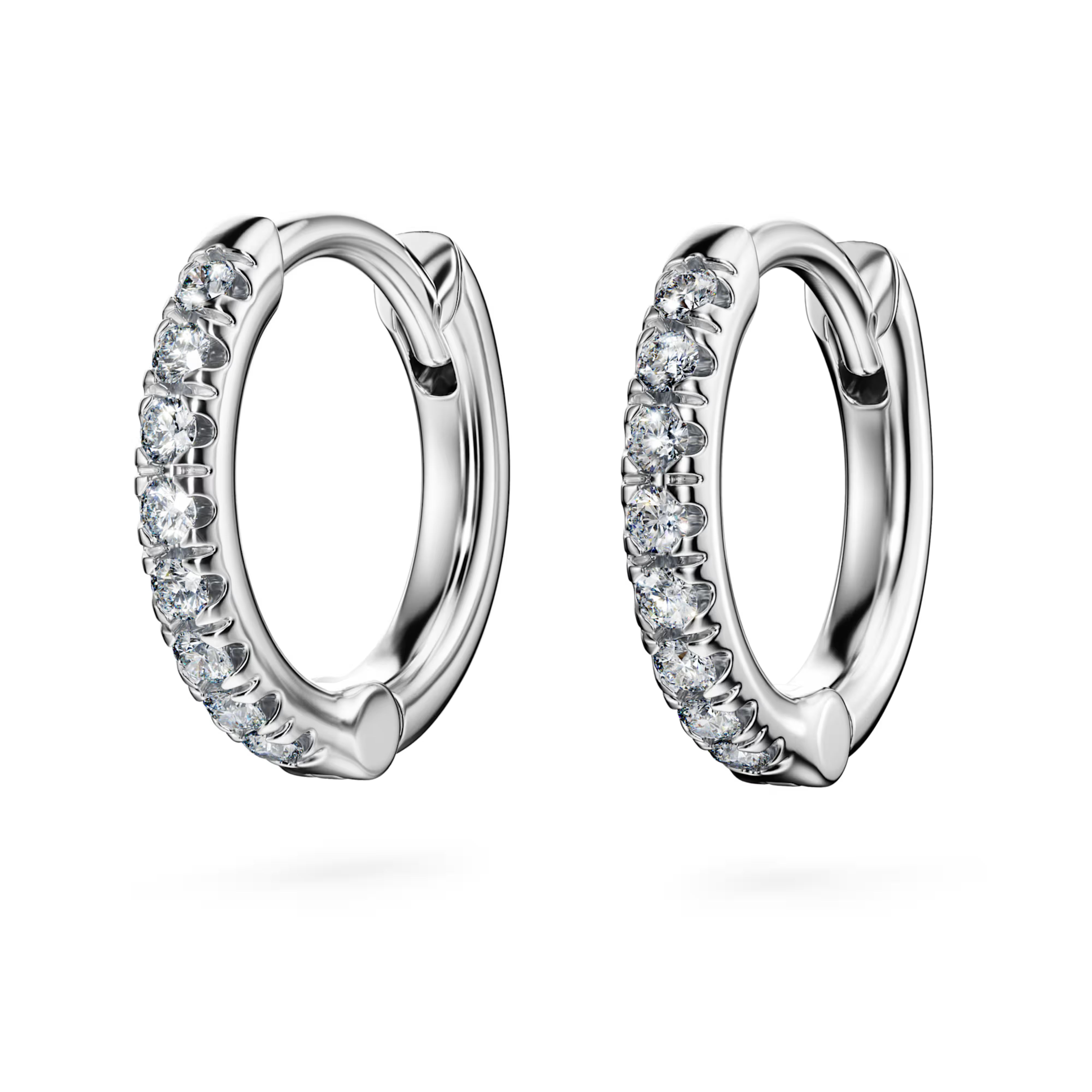 Swarovski küpeler - Sonsuzluk - Yuvarlak şekil - Beyaz altın ct görünümü 4