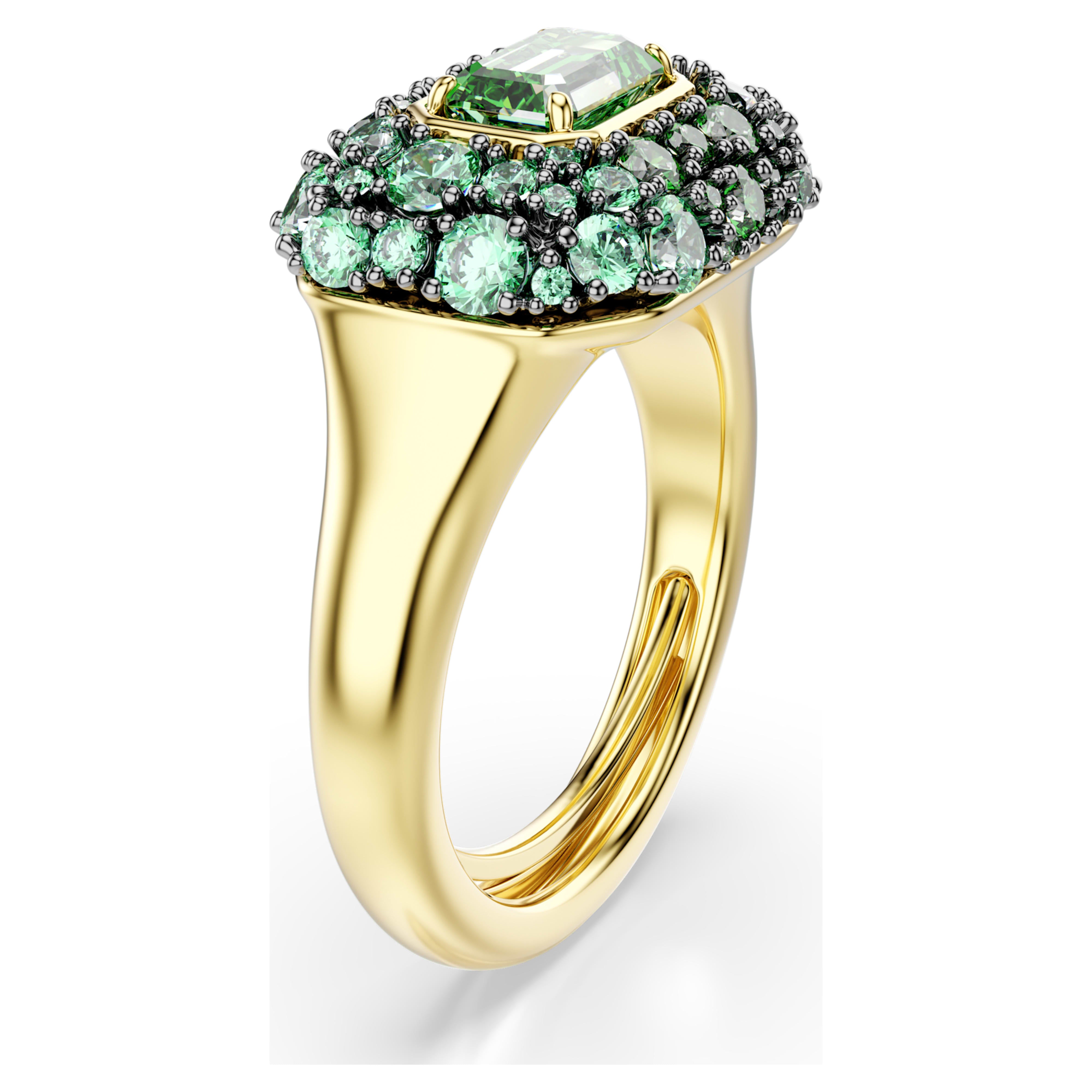 Bague Cocktail Swarovski - Sublima Glam - Vert & Doré vue 5