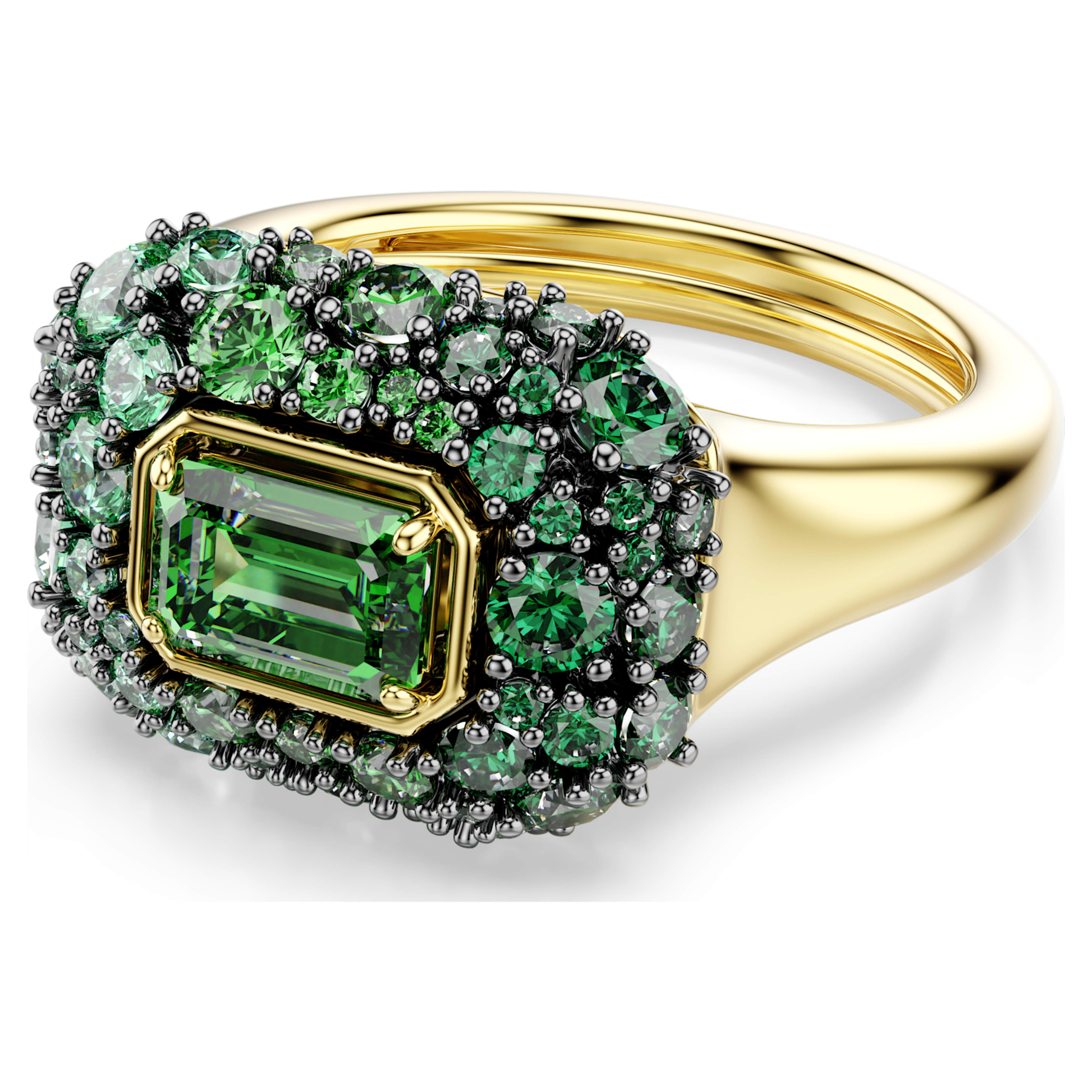 Bague Cocktail Swarovski - Sublima Glam - Vert & Doré