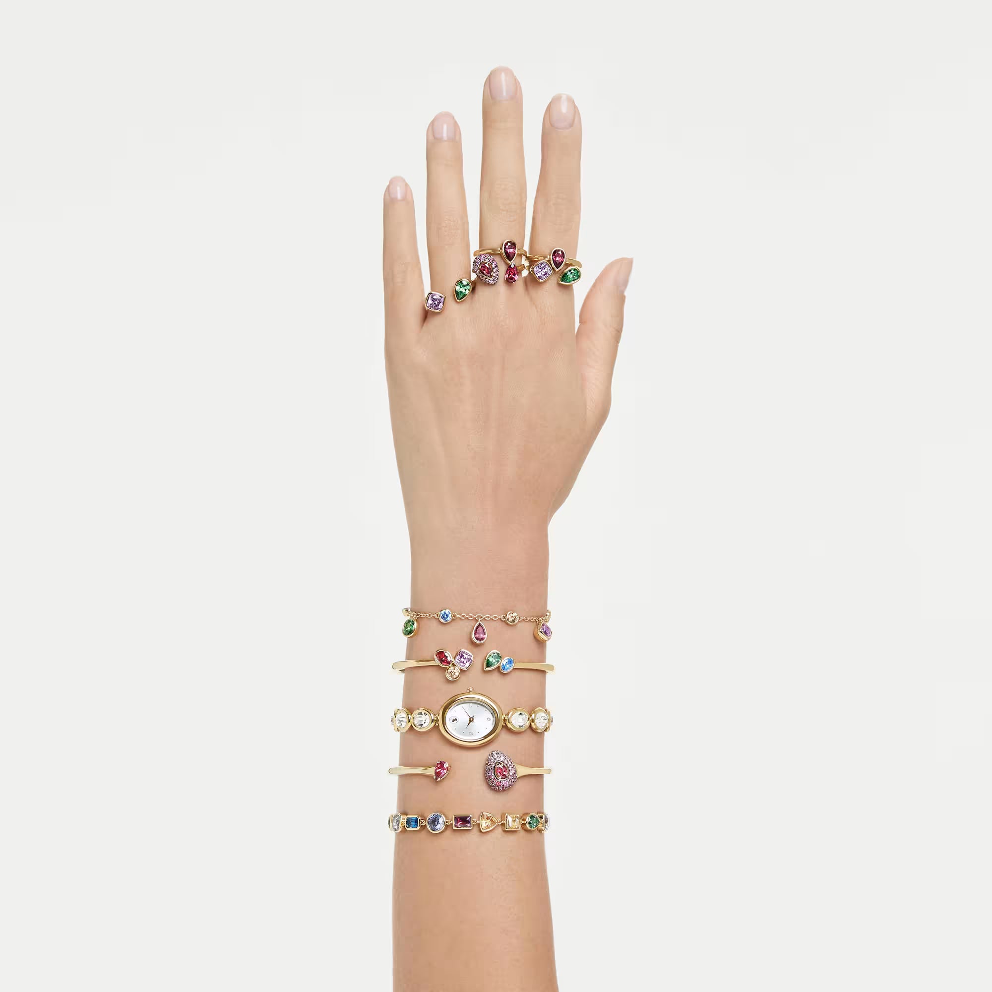 Δαχτυλίδι Swarovski - Sublima - Pear cut - Red & Gold
