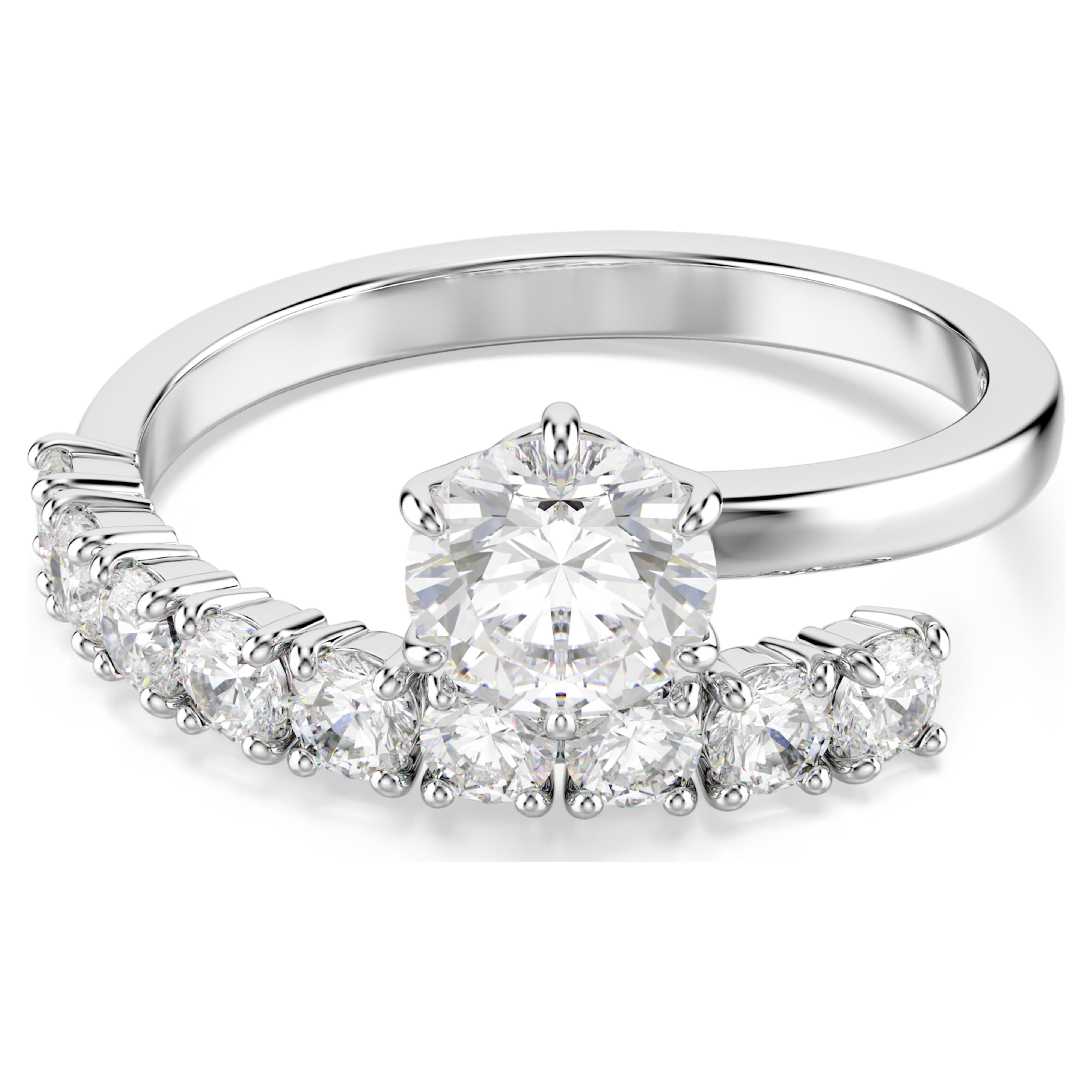 Bague Swarovski - Matrix Crash - Blanc & Argenté