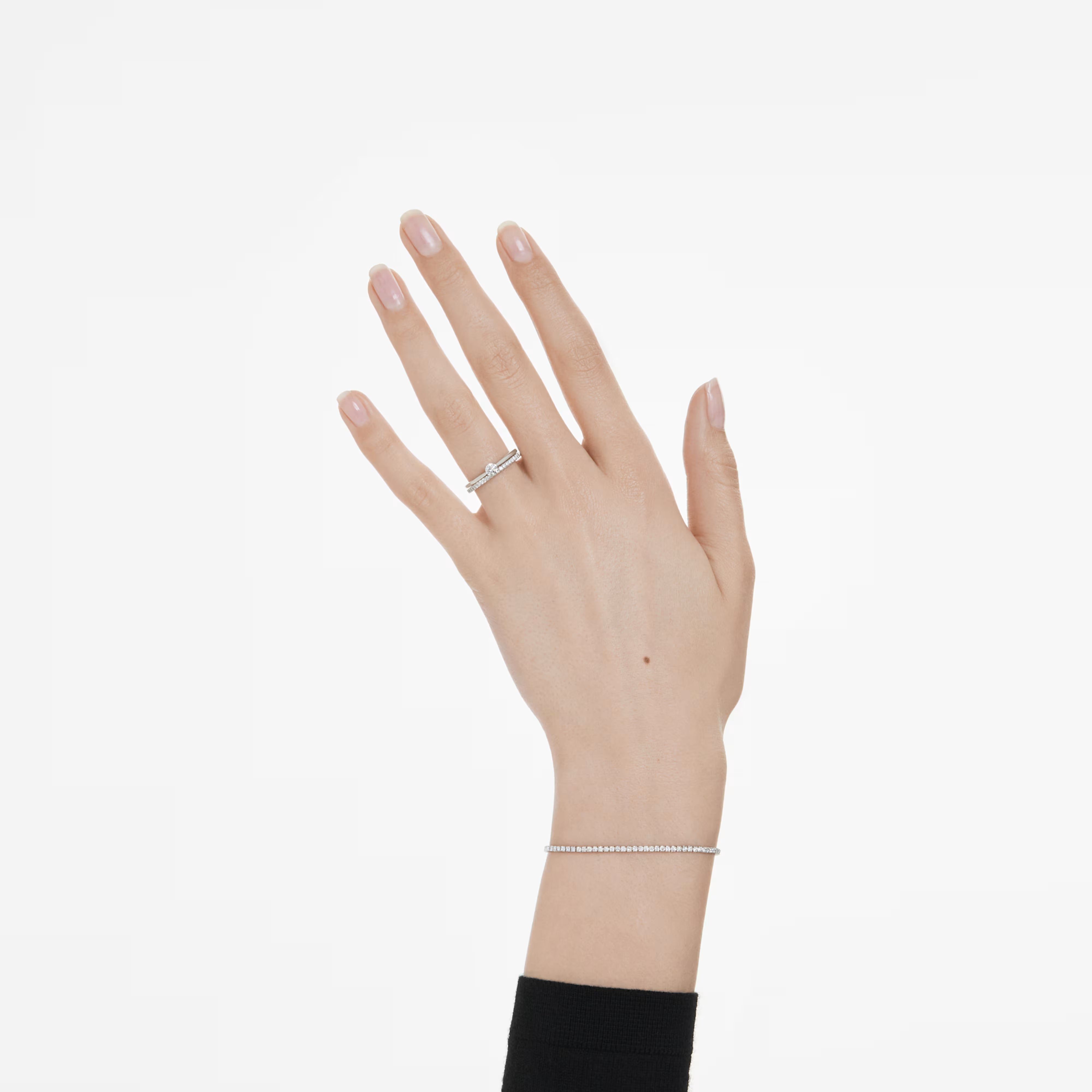 Solitaire Eternity Ring - Silver and Diamonds 0.25 ct - Swarovski