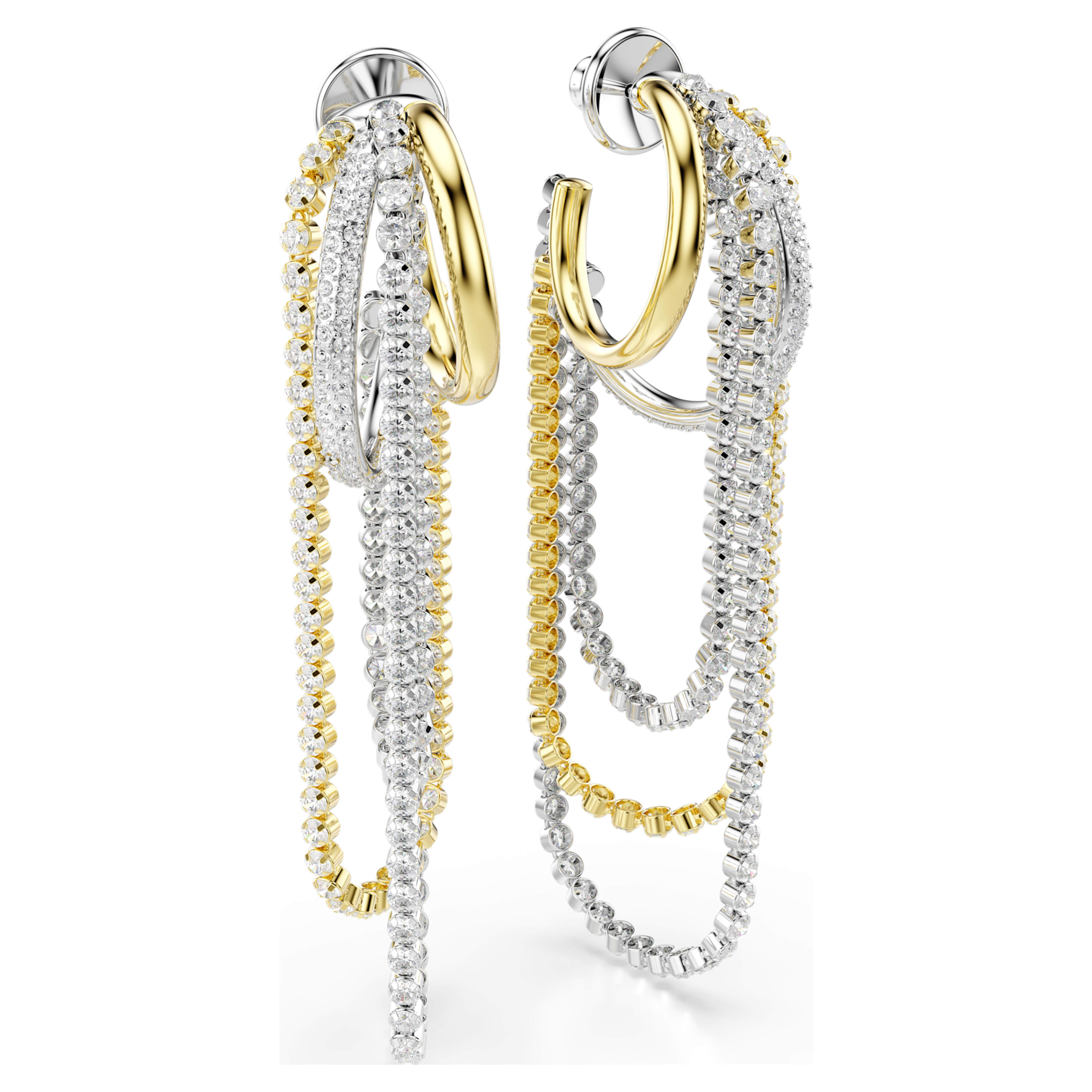 Boucles d'oreilles Swarovski - Hyperbola Spin - Blanc & Finition Mixte vue 5
