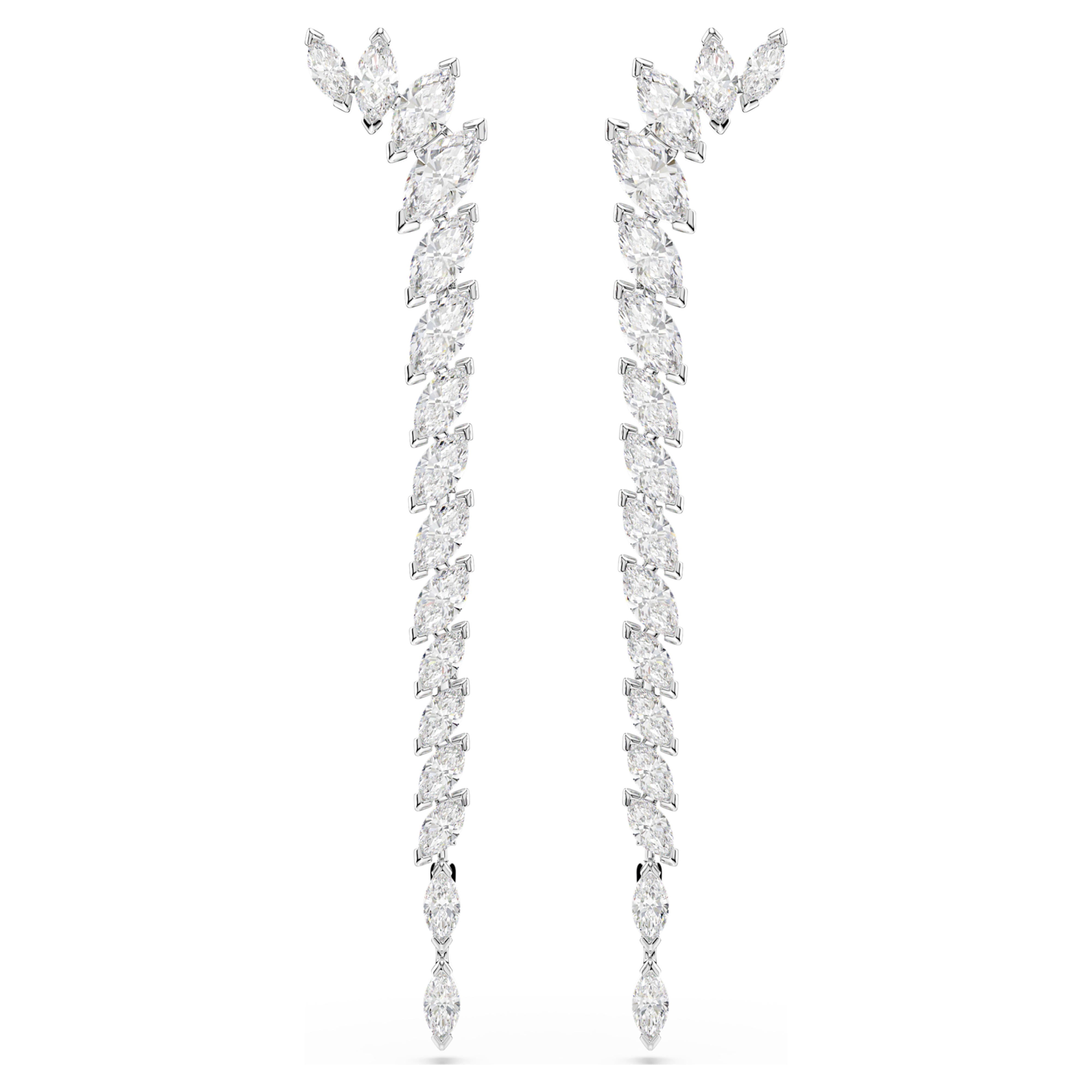 Swarovski øredobber - Mesmera Glam - Hvit og sølv