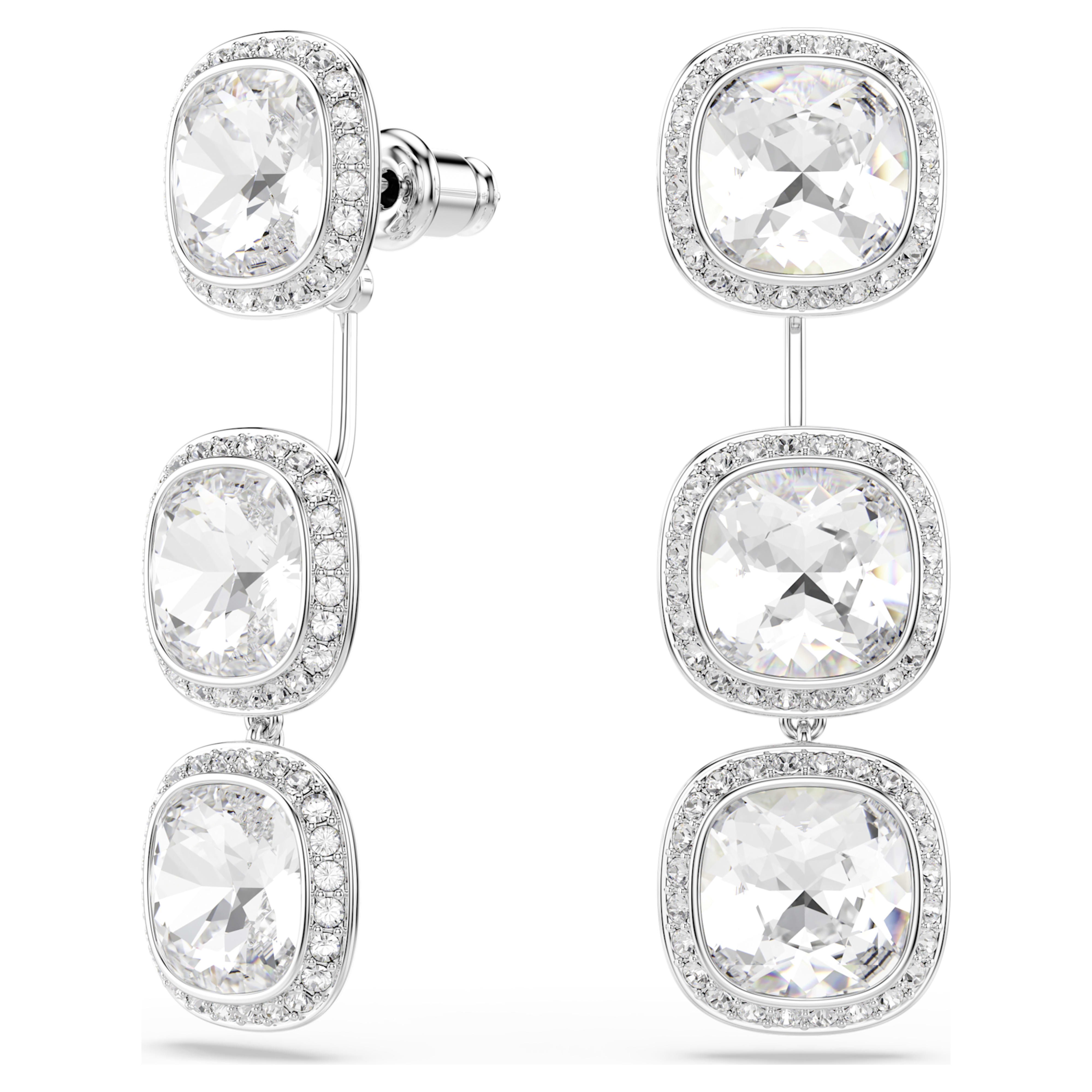 Boucles d'oreilles Swarovski - Una Angelic Cushion - Coussin - Incolore & Argenté