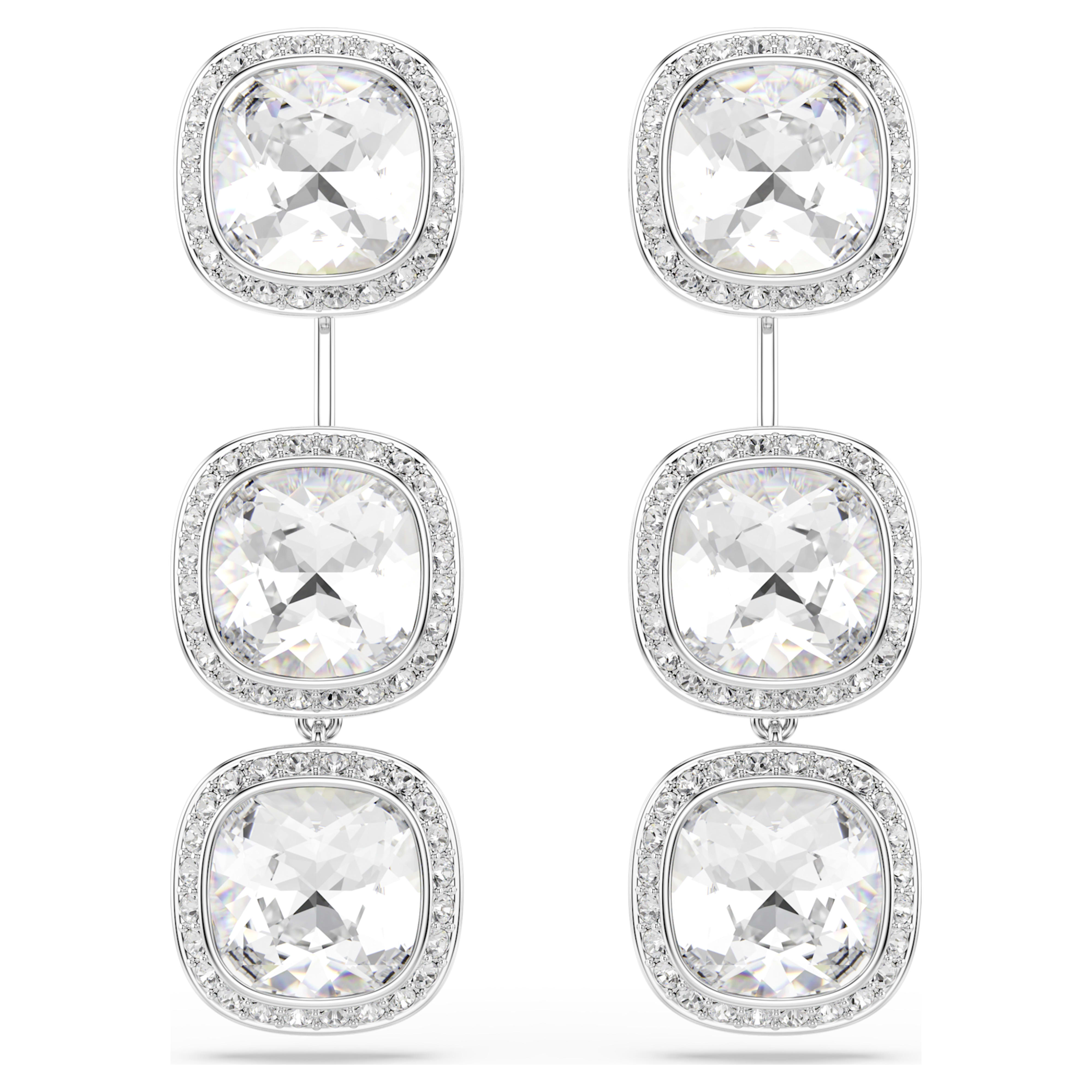 Boucles d'oreilles Swarovski - Una Angelic Cushion - Coussin - Incolore & Argenté vue 5