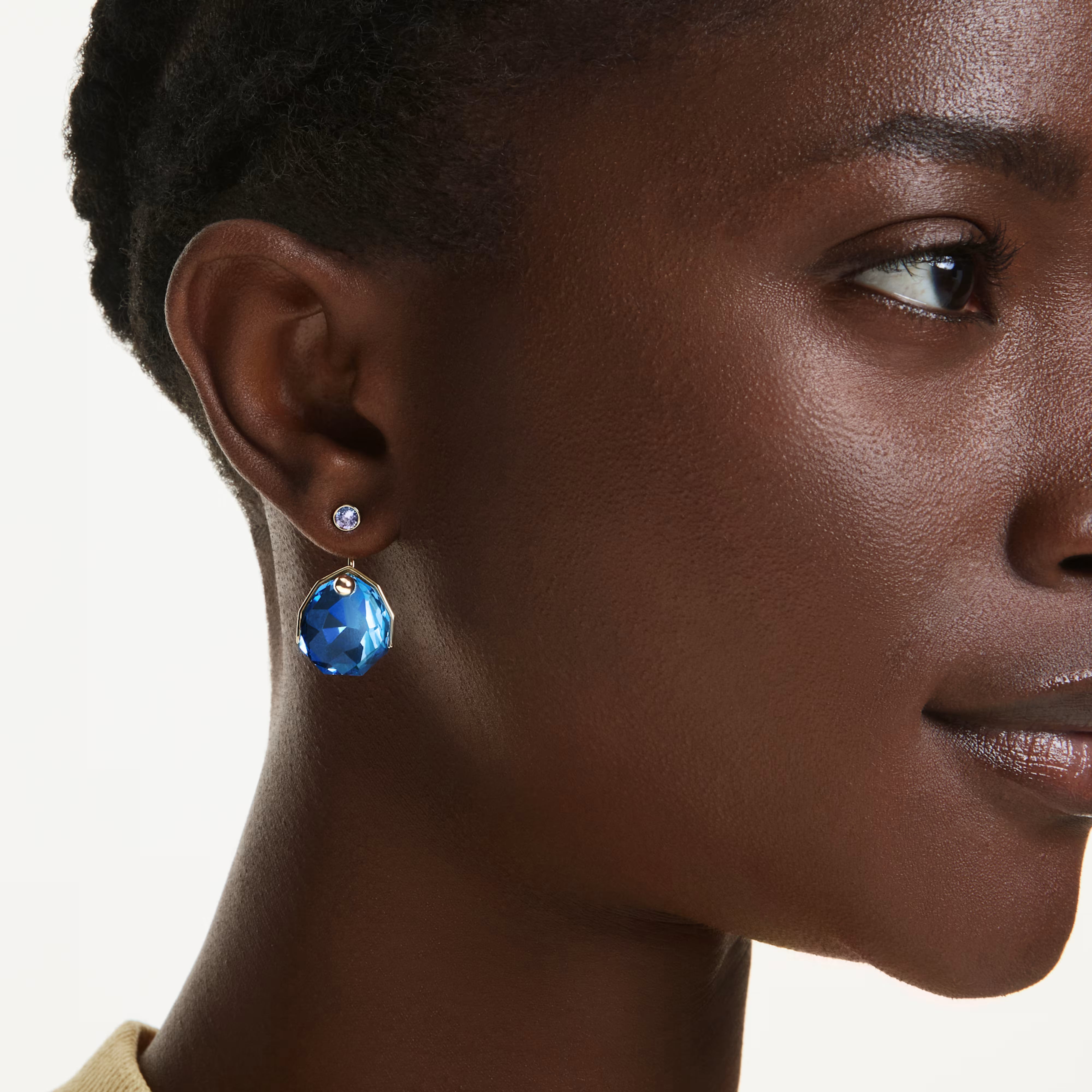 Swarovski Ohrringe – Gema – Blau und Gold, Ansicht 5