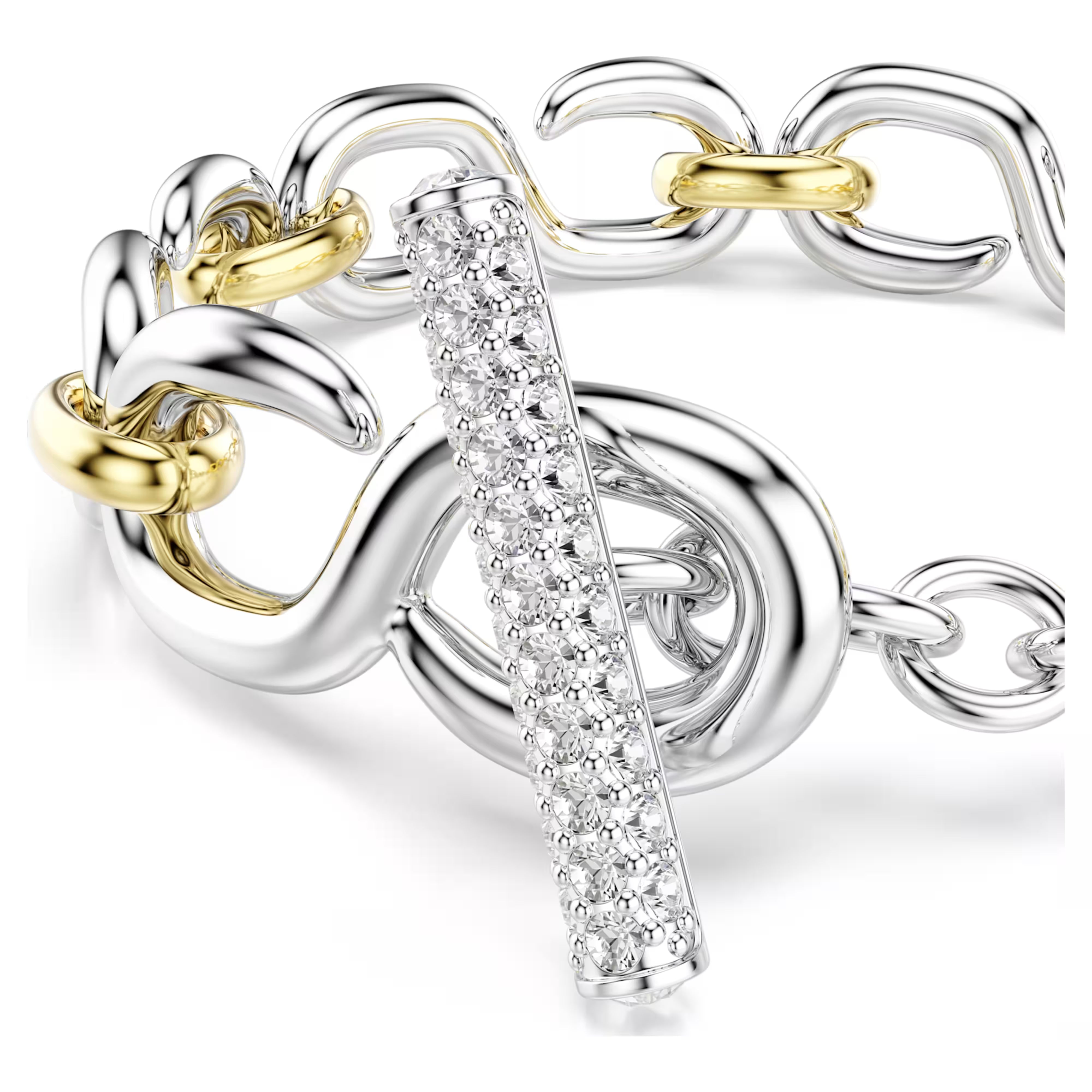 Bracciale Dextera Mix in metallo con chiusura a T – Swarovski