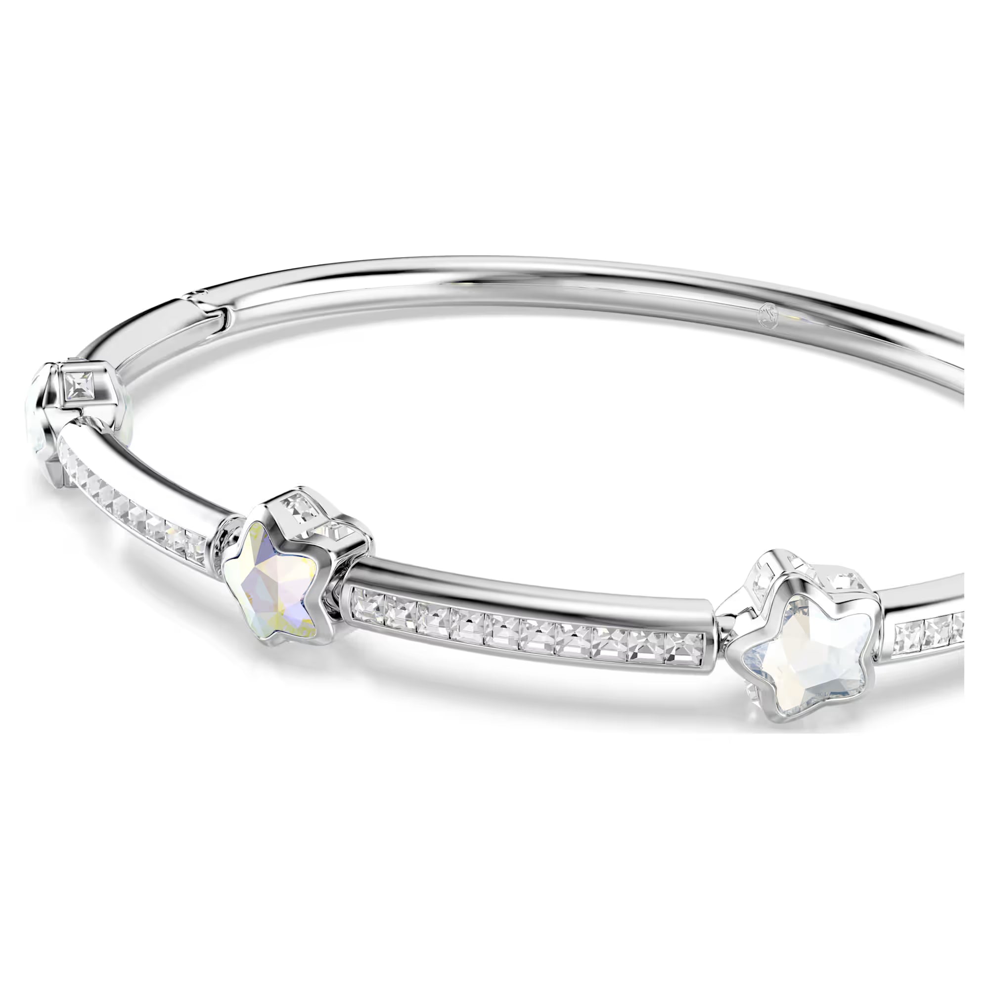 Swarovski bangle bracelet - Chroma - Star - Various sizes - White & Silver